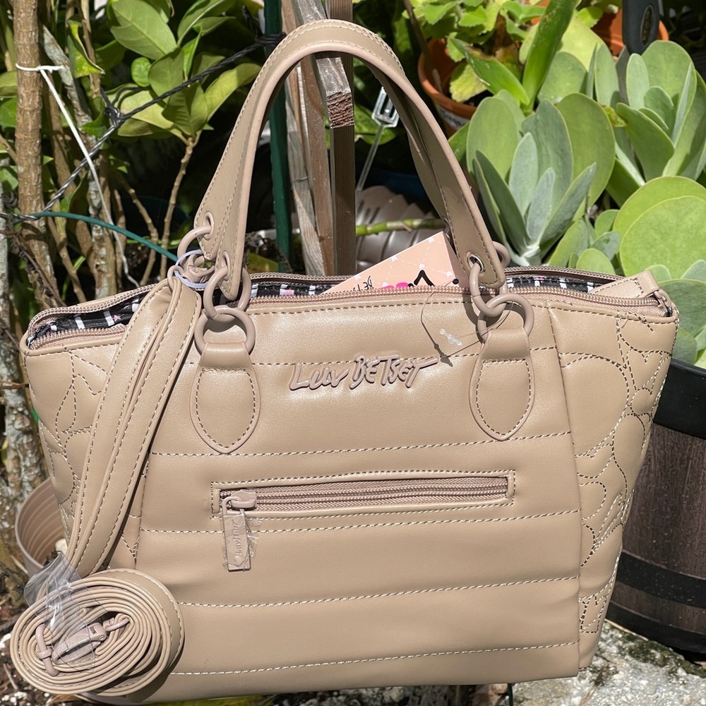 LUV BETSEY By Betsey Johnson LBKinley Satchel Bag In Taupe